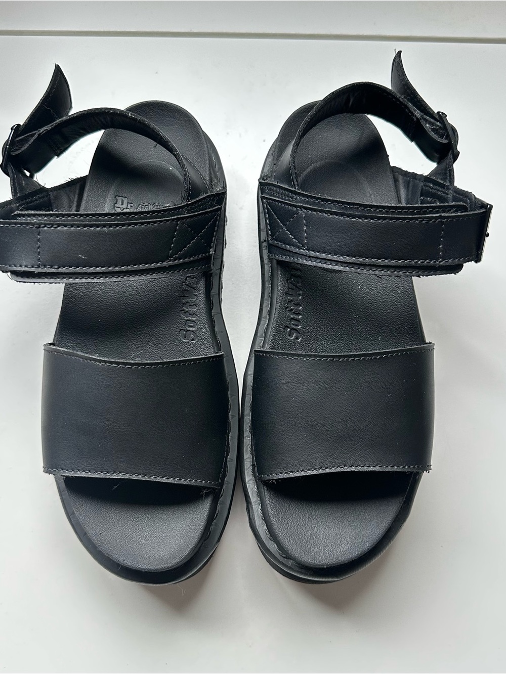 Black Women's Leather Strap Sandals